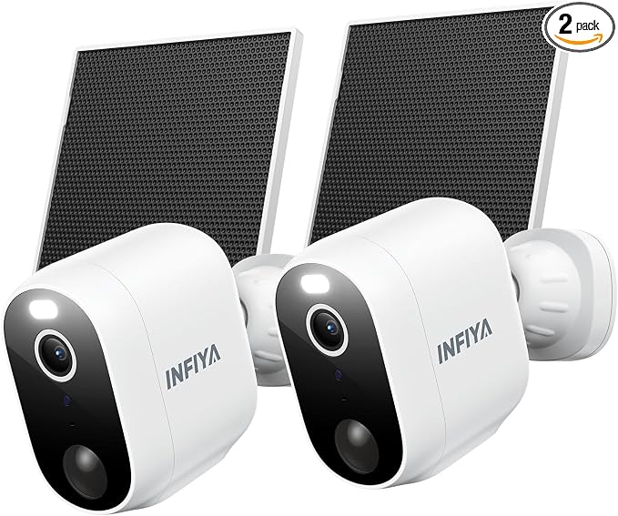 INFIYA Solar Camera Outdoor Wireless-2.4GHz Wi-Fi Outside Cameras by INFIYA