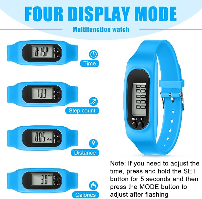 Geyoga Pedometer for Walking Steps and Miles Pedometer Watch Silicone Steps - Image 3