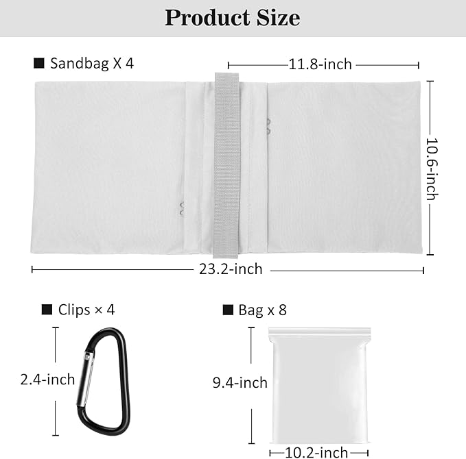4 Packs White Sandbag Weight Bags - Image 5