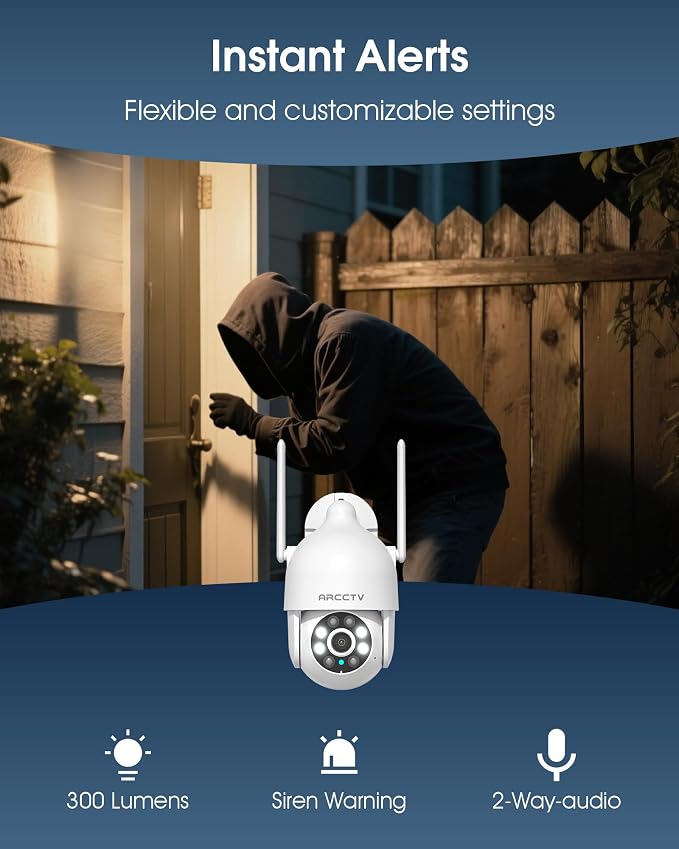 ARCCTV 2K Security Camera Outdoor, 2.4G/5G WiFi 24/7 Recording Security Camera - Image 7