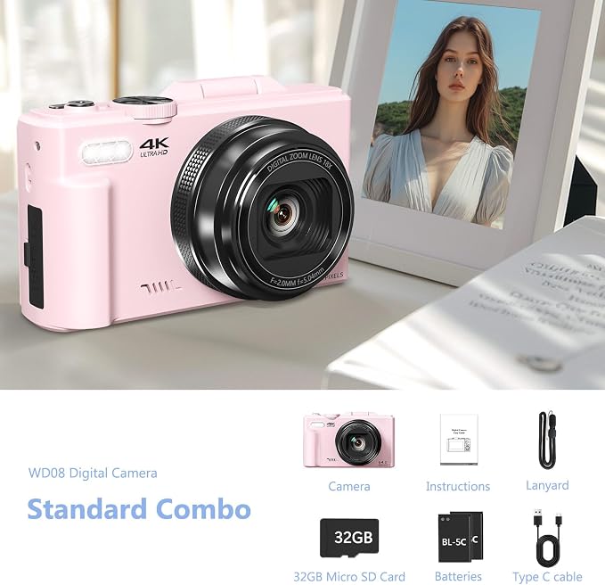 4K Digital Camera for Photography, 64MP Vlogging Camera for YouTube - Image 2