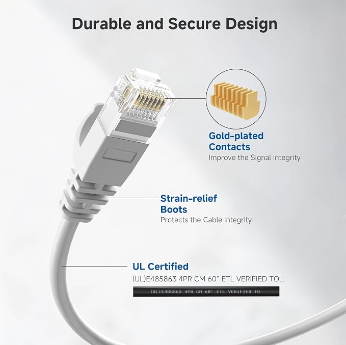 Cable Matters 10Gbps 5-Pack Snagless Cat 6 Ethernet Cable - 7ft - Image 5