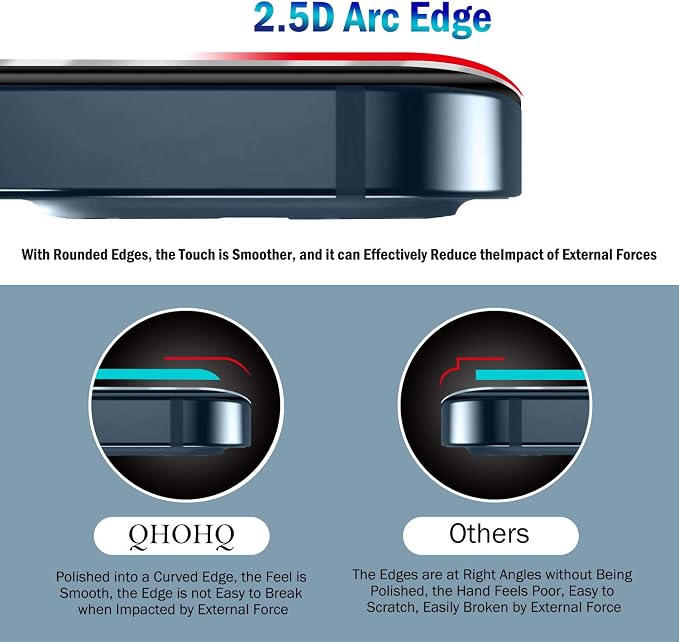 QHOHQ 3 Pack Screen Protector for iPhone 12 Pro Max 6.7" - Image 3