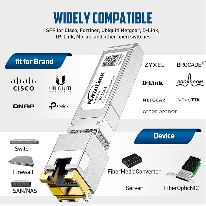 10G SFP+ to RJ45 Transceiver, Auto-Negotiation Copper SFP to Ethernet Module - Image 3