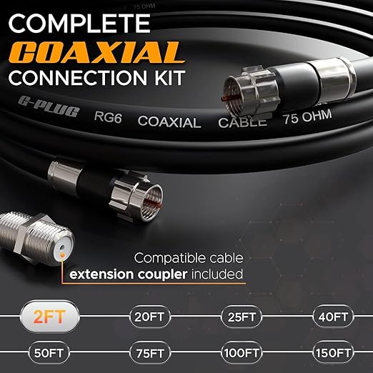 G-PLUG 2FT RG6 Coaxial Cable Connectors Set - Image 2