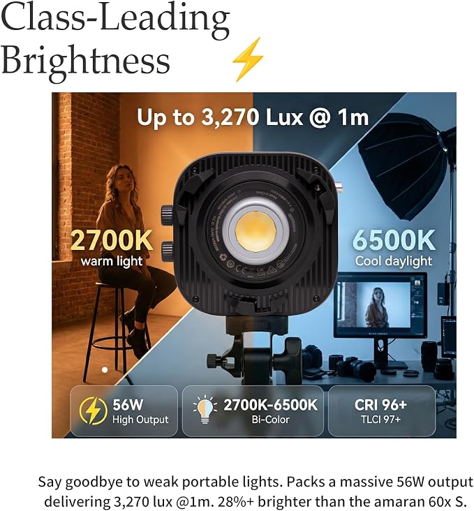 Amaran Halo 60x Bi-Color LED Video Light, 63W Ultra-Compact Continuous COB - Image 3