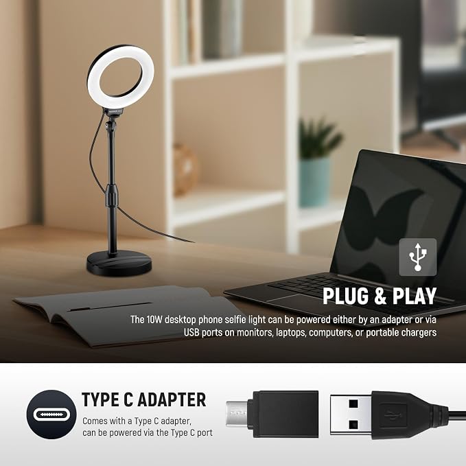 NEEWER Basics 5"/13cm Desk Ring Light - Image 5