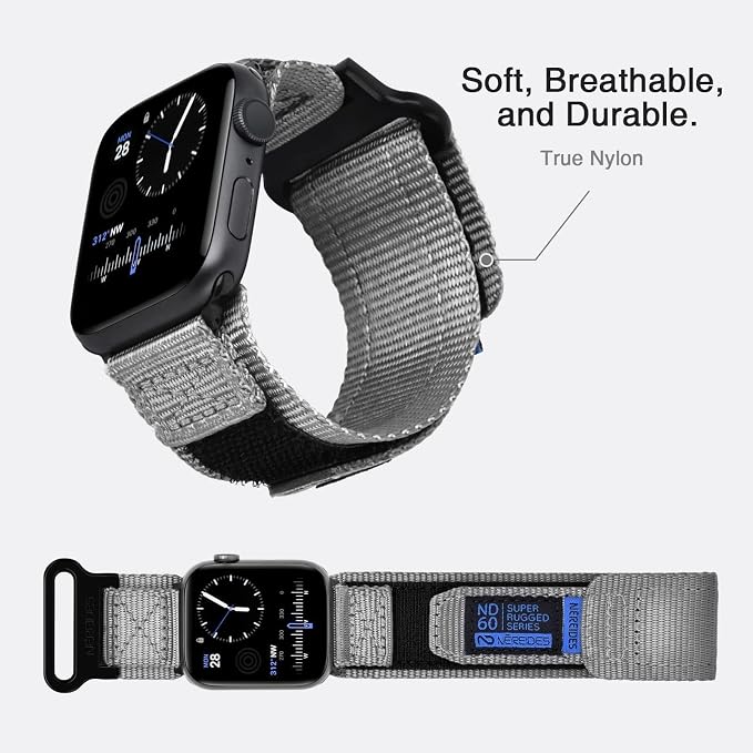 Nereides Compatible with Apple Watch Band Ultra 3/2/1, Nylon Sports Strap with - Image 6