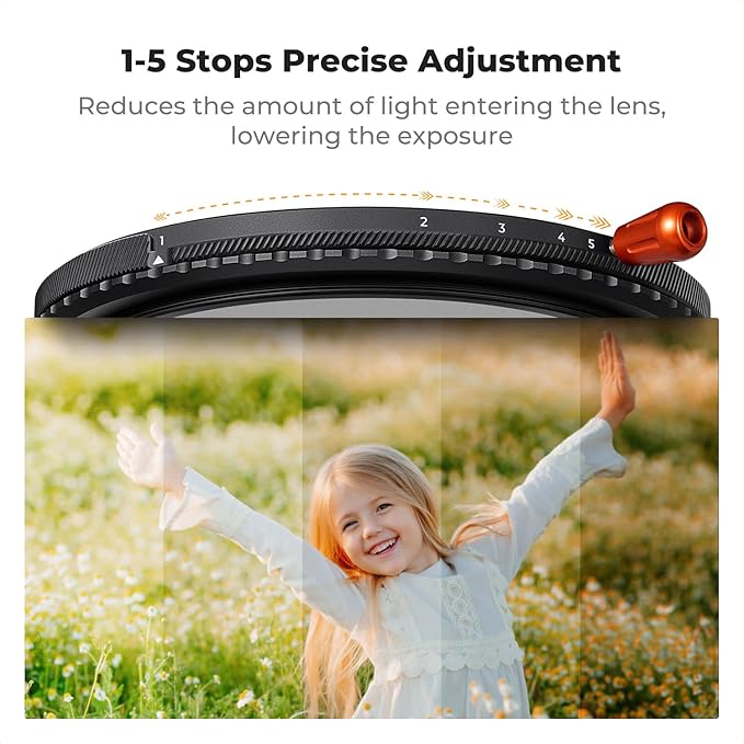 K&F CONCEPT 40.5mm Black Diffusion Mist Effect 1/4 & Variable ND2-32 & Circular - Image 5
