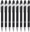 Bribobo 8 Pack Black Ballpoint Pen 2-in-1 Stylus by Bribobo