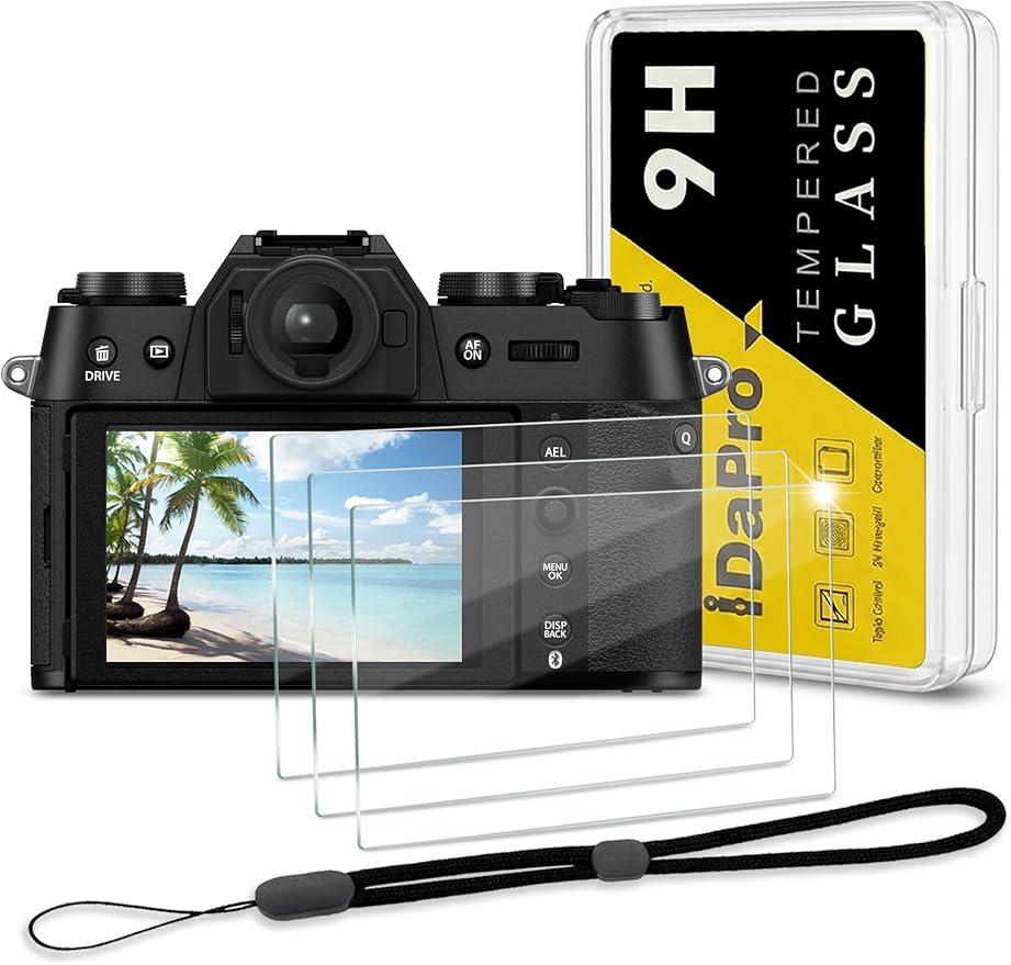 iDaPro Screen Protector for Fujifilm X-T50 Fuji XT50 + Hand Lanyard, Tempered by ScreenProtectorExpert