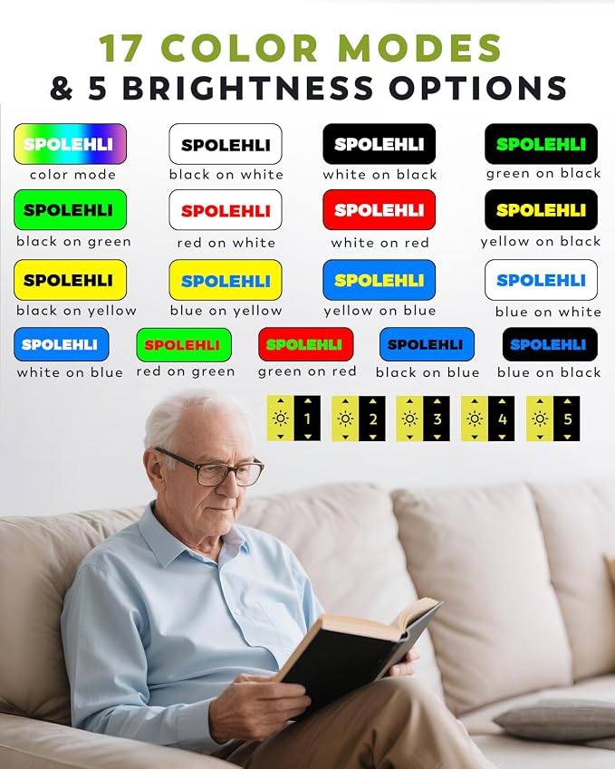 5.0 Inch Portable Digital Magnifier, 4X-32X Zoom Electronic Reading Aid - Image 4