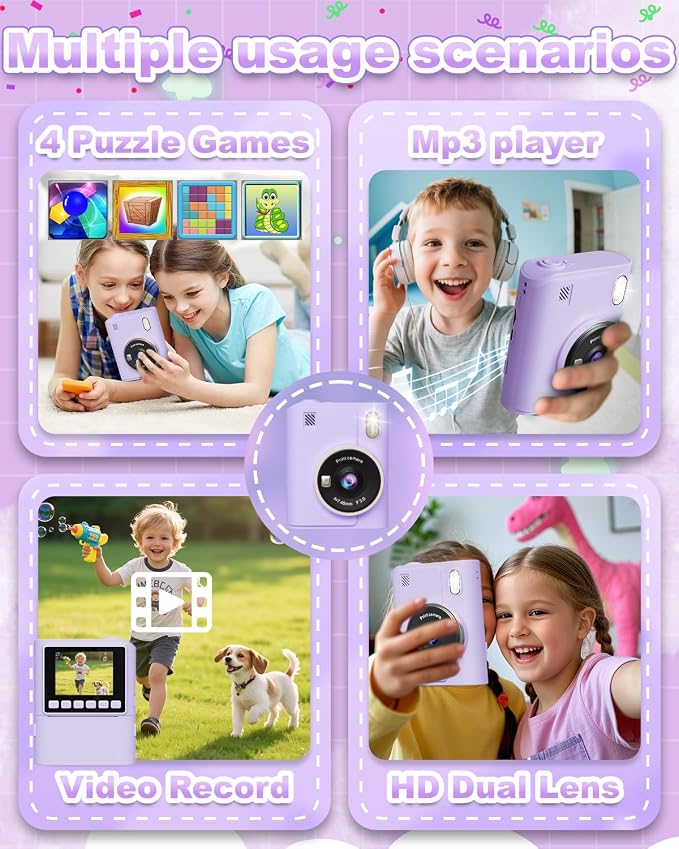 Instant Print Camera for Kids, Christmas Birthday Gifts for 4 5 6 7 8 9 10 Year - Image 3