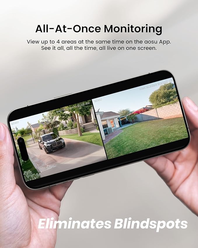 aosu Solar Security Cameras Wireless Outdoor, 2Mins DIY Installation, No - Image 5