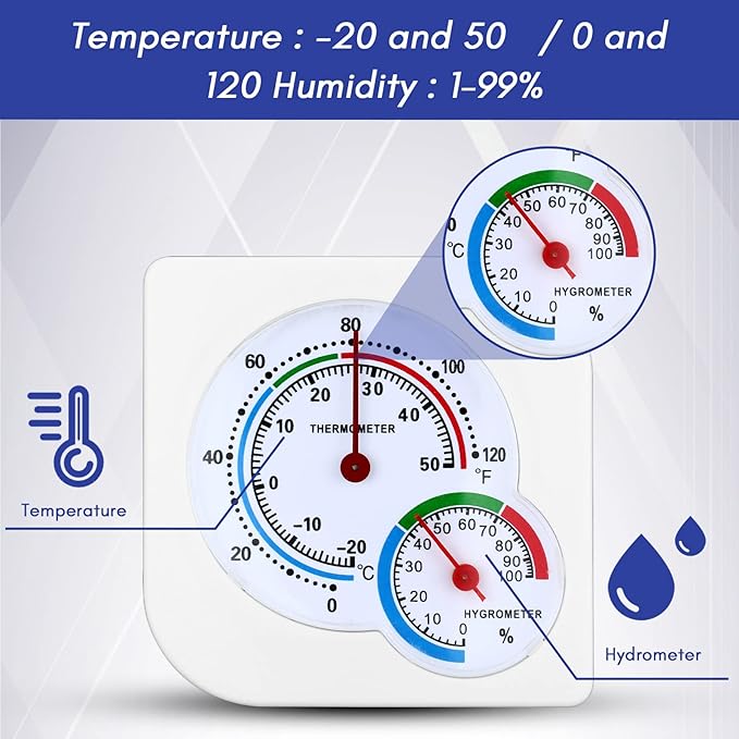 Kathfly 12 Pcs Indoor Thermometer and Humidity Gauge Indoor Mini Thermometer - Image 3