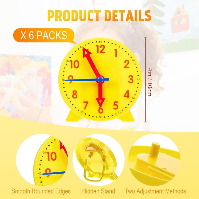 Henoyso 6 Pcs Teaching Clock Kit - Image 2