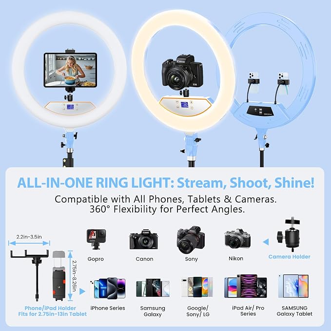 Ring Light 22inch Kit: Ring Light Tripod - Image 8