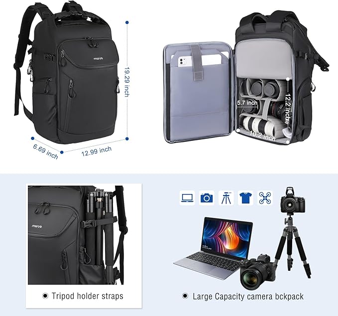MOSISO Waterproof Camera Backpack, DSLR/SLR/Mirrorless Large Camera Bag - Image 4