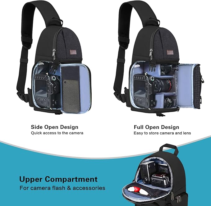 MOSISO Camera Sling Bag, DSLR/SLR/Mirrorless Camera Case Shockproof Photography - Image 2