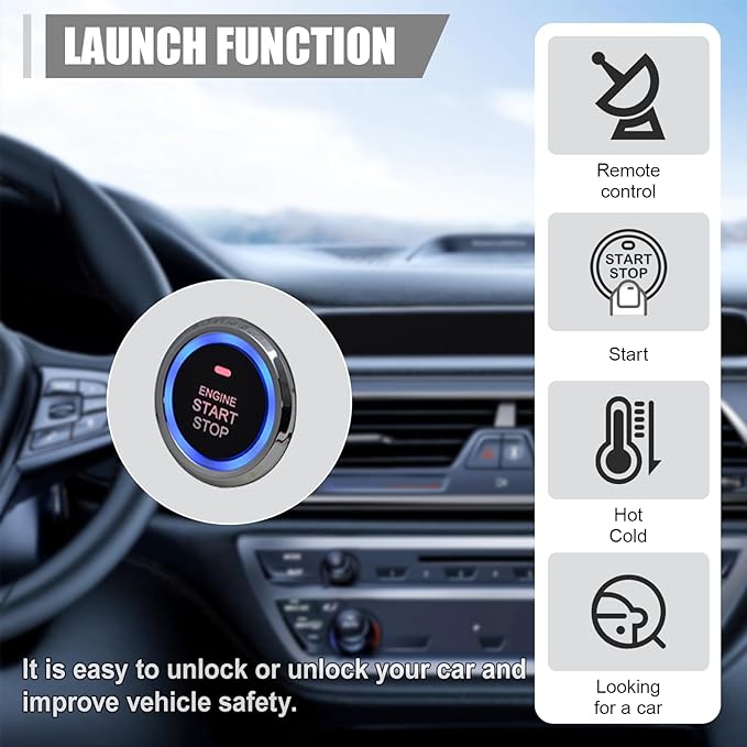 ZIMISI Car Smart Push Engine Start Button Kit & Keyless Entry Starter System - Image 5