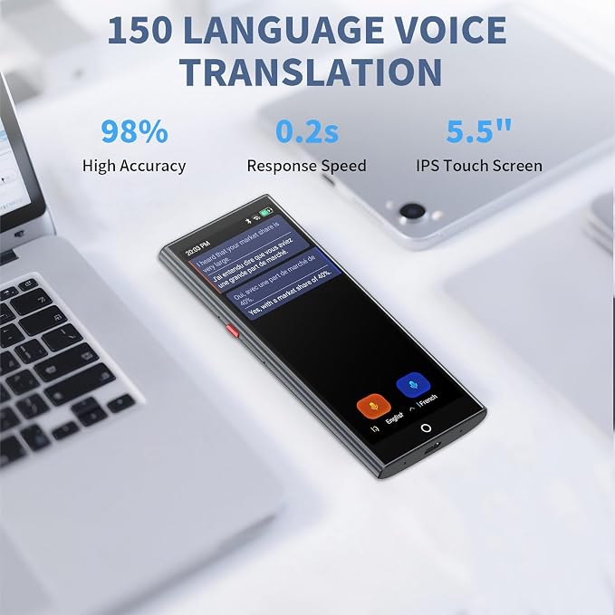 AI Language Translator Device, 2026 Upgraded No WiFi Needed, 150 Languages - Image 2