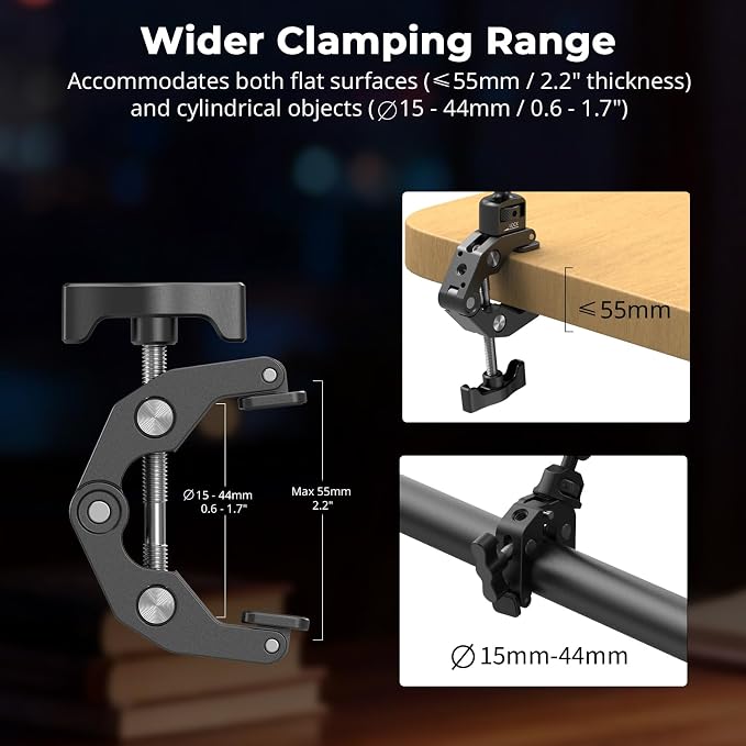 SmallRig 26" Magic Arm with Super Clamp, Overhead Phone Mount, Flexible Desk - Image 5