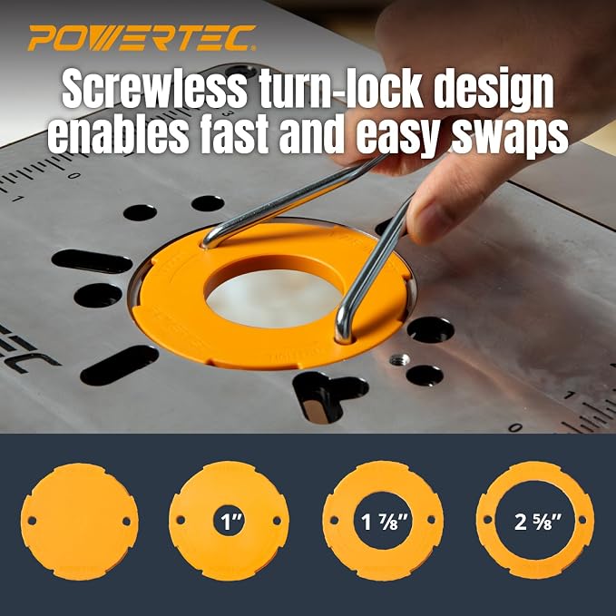 POWERTEC Aluminum Router Table Insert Plate - Image 3