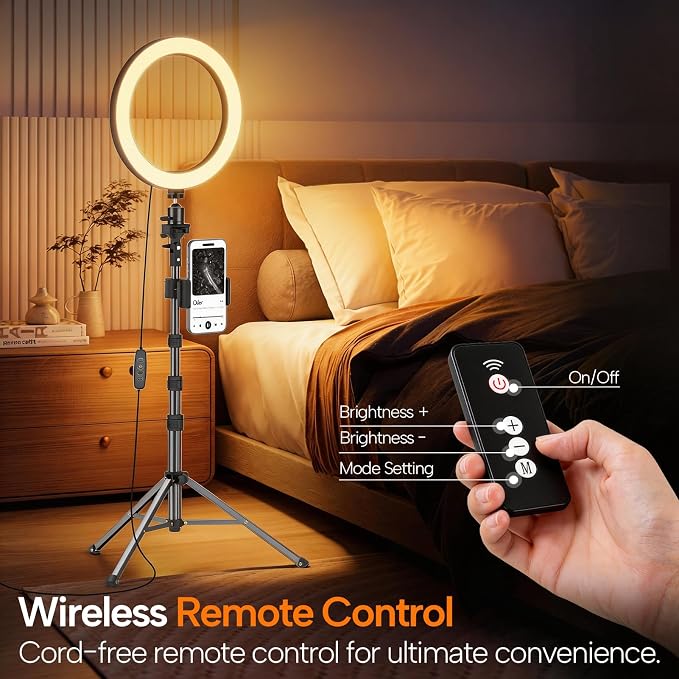 EMART 10" Ring Light with 55" Extendable Tripod Stands and Phone Holder - Image 7