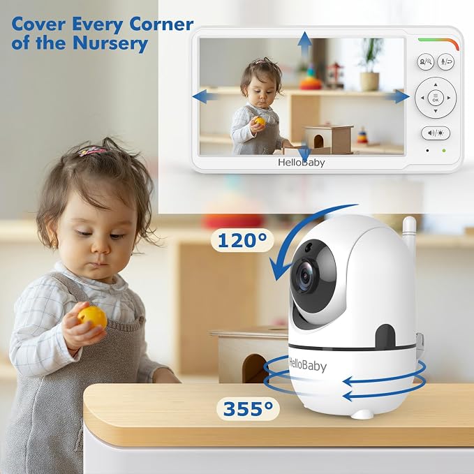 HelloBaby Baby Monitor 6" World First IPS Screen 30H Battery, Secure No WiFi - Image 7