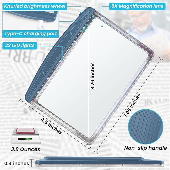 Rechargeable 5X Magnifying Glass - Image 6