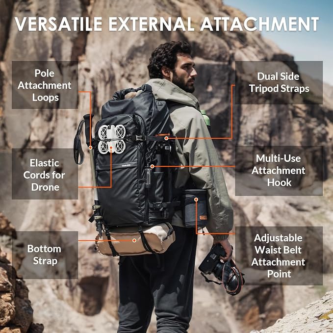 TARION Large Camera Backpack for Photographers - 35L Expandable DSLR Waterproof - Image 3