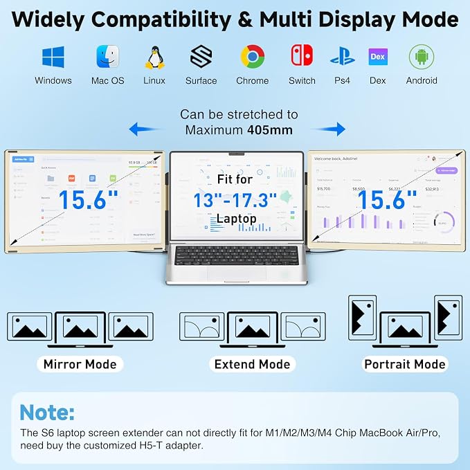KEFEYA Laptop Screen Extender 15.6", FHD 1080P Portable Triple Monitor - Image 8