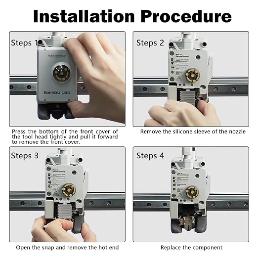 HzdaDeve 2 Pack A1 Mini/A1/A2L Hotend Print Head Hot End Kit Extruder Upgrade - Image 4