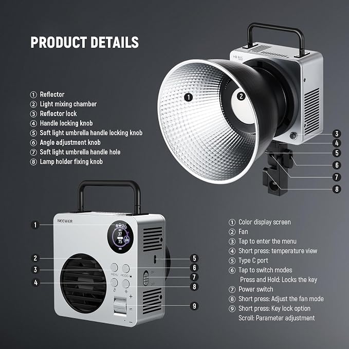 NEEWER 80W RGBWW LED Video Light - Image 8