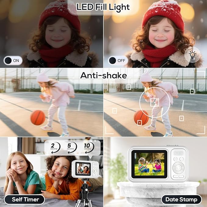 Digital Camera for Kids, 48MP FHD 1080P Point and Shoot Digital Cameras - Image 6