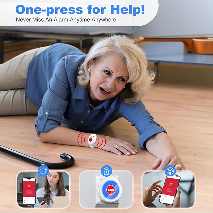 Life Alert System No Monthly Fee, Caregiver Pager Call Button - Image 2