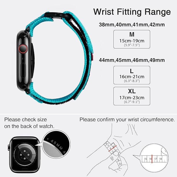 Nereides Compatible with Apple Watch Band Ultra 1/2, Nylon Sports Strap with - Image 5