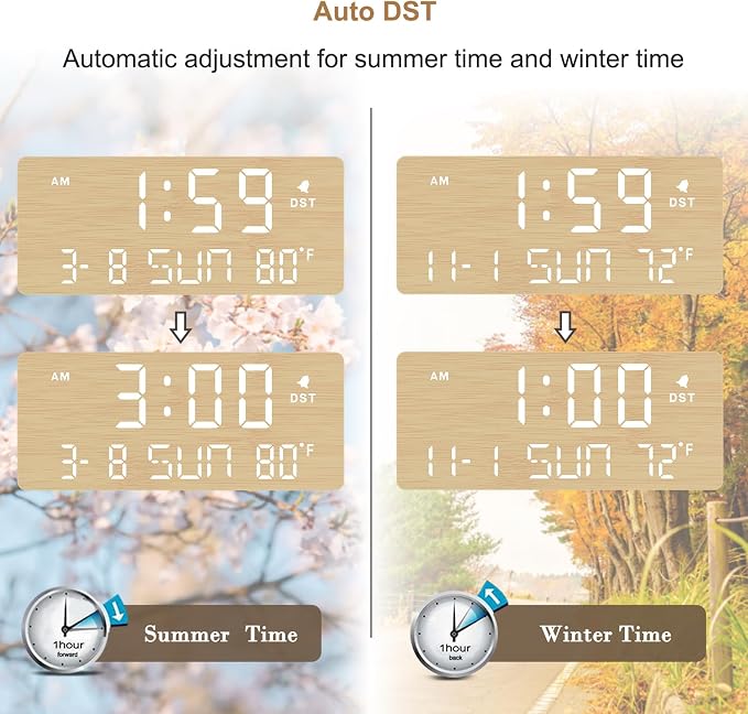 DreamSky Wooden Digital Alarm Clocks - Image 4