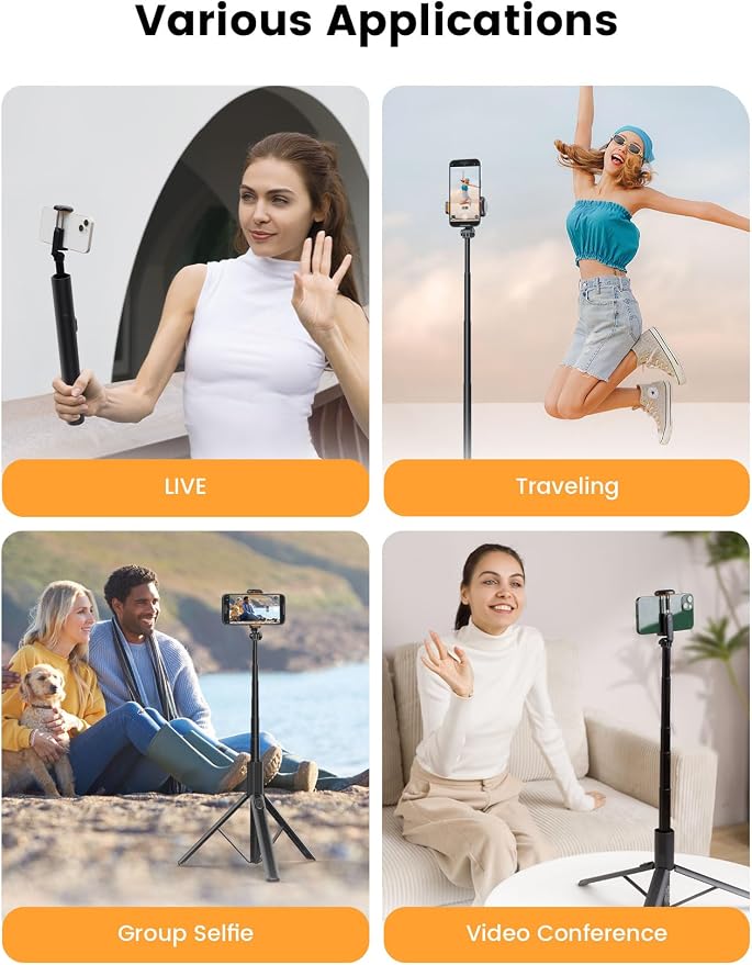 ANXRE 71" Phone Tripod, NT79 Extendable Selfie Stick - Image 8