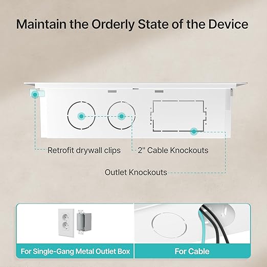 9" in-Wall Media Box, Recessed Outlet Wall Box, Structured Media Enclosure - Image 9