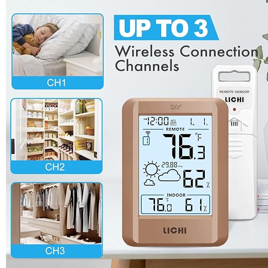 Indoor Outdoor Thermometer Wireless Weather Station External Thermometer - Image 3