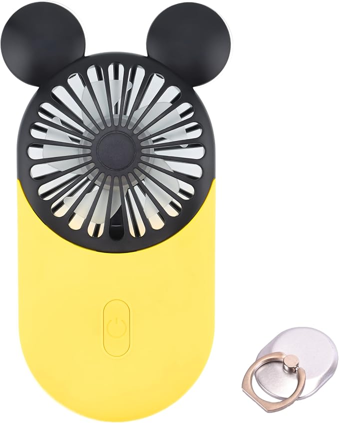 Cute Handheld Mini USB Fan, Rechargeable Portable Fan, 3 Adjustable Speeds and by DecoLife