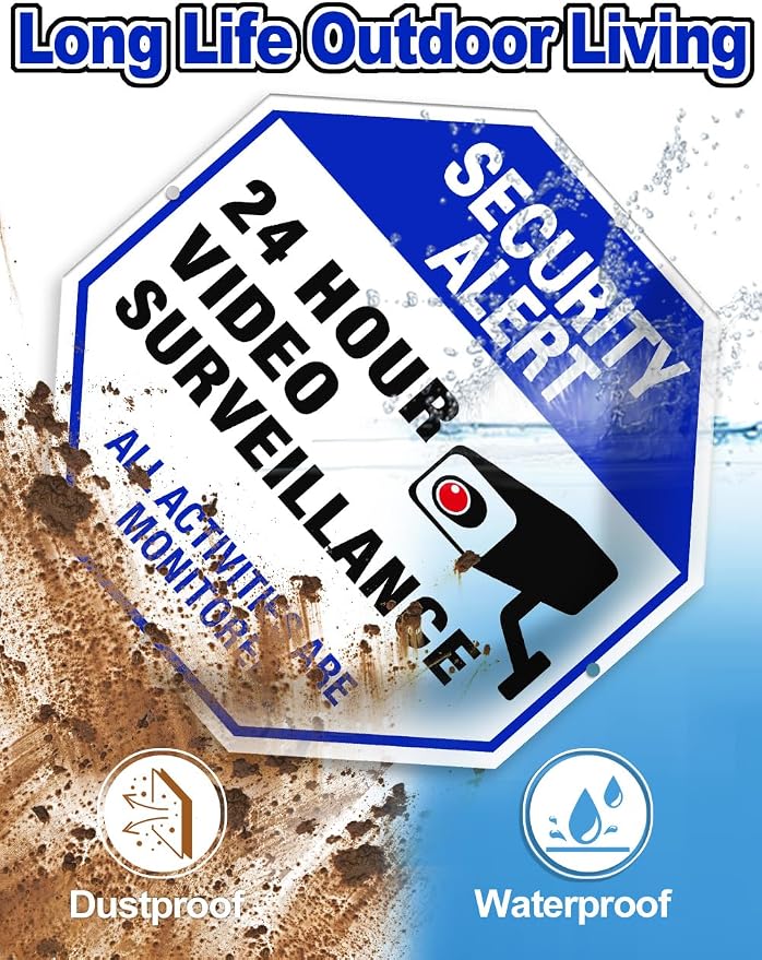 Video Surveillance Sign, Reflective and Waterproof Material 24 Hour - Image 6