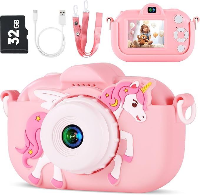 Kids Camera Toys for Ages 3 4 5 6 7 8 9 Girls, 48MP Dual Lens Toddler Digital by YEEHAO