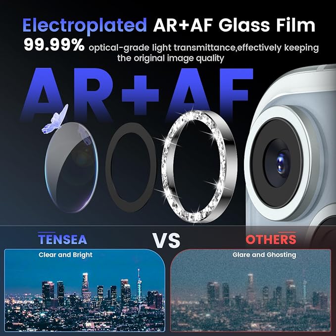 Tensea for iPhone 15 / iPhone 15 Plus Camera Lens Protector, 9H Tempered Glass - Image 3