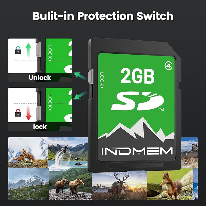 INDMEM 2GB SD Card, 2GB Class 4 Flash Memory Card 2G SLC Standard Secure - Image 6