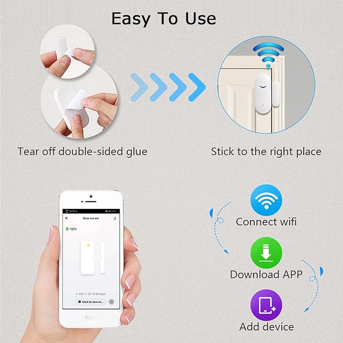 Tuya WiFi Door Sensor: Wireless Security Alarm, Compatible - Image 6