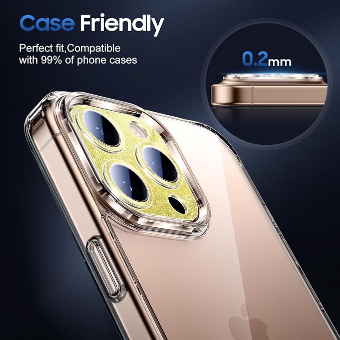 UniqueMe for 3 Pack iPhone 16 Pro/iPhone 16 Pro Max Camera Lens Protector - Image 6