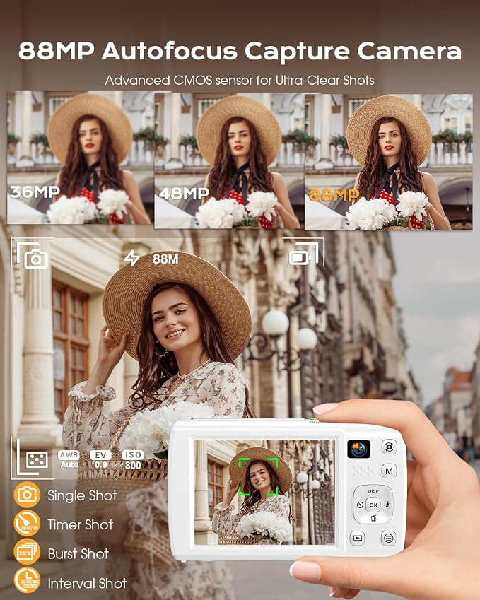88MP Digital Camera for Photography, 2026 New WiFi 8K Vlog Video Camera for - Image 3