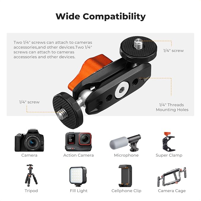 K&F CONCEPT Articulating Mini Magic Arm 360° Swivel Dual Ball Heads - Image 3